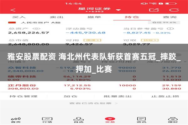 雅安股票配资 海北州代表队斩获首赛五冠_摔跤_押加_比赛